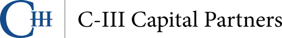 C-III logo in blue on a black background