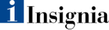 Insignia logo with large i on blue background
